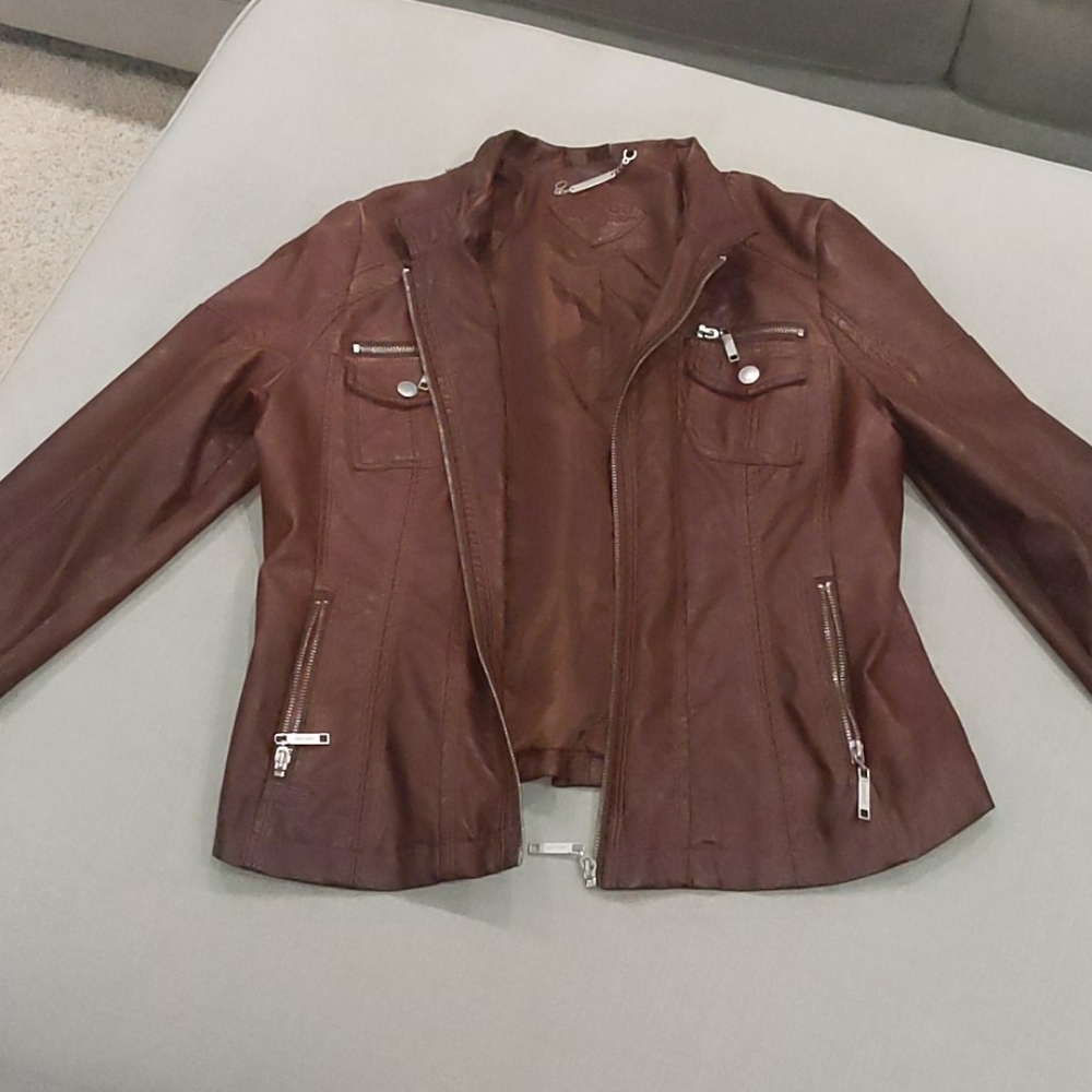 Brown Fake leather jacket